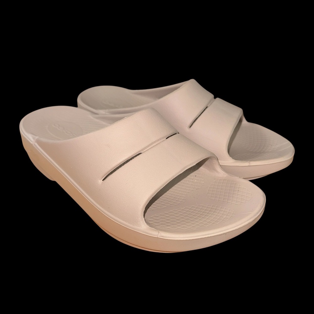 OOFOS OOahh Recovery Slide Sandal Womens 8 Mens 6 Pre-Owned Beige/Tan Orthopedic - Picture 4 of 13